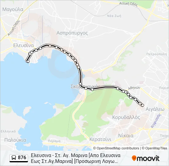 876 Bus Line Map