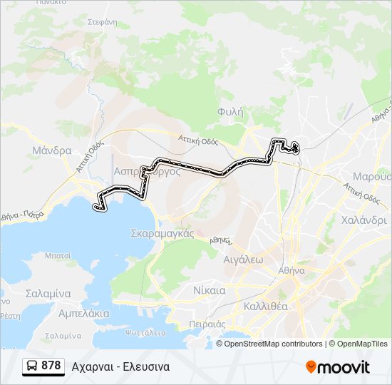 Χάρτης Γραμμής 878 λεωφορείο