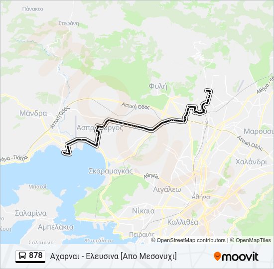 Χάρτης Γραμμής 878 λεωφορείο