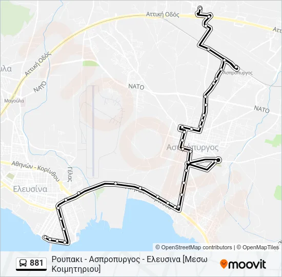 881 Bus Line Map