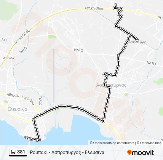 881 Bus Line Map
