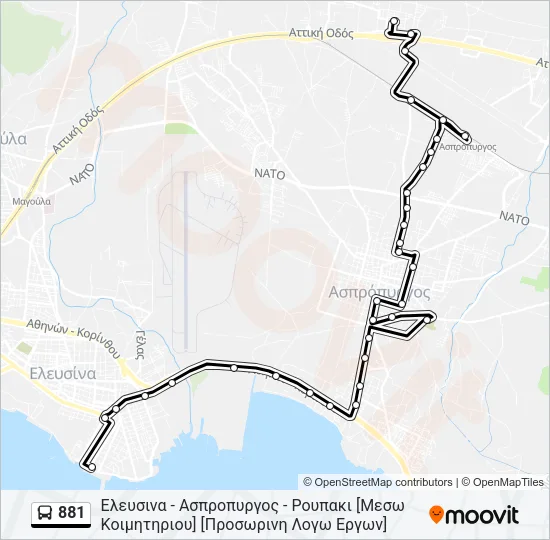 881 Bus Line Map