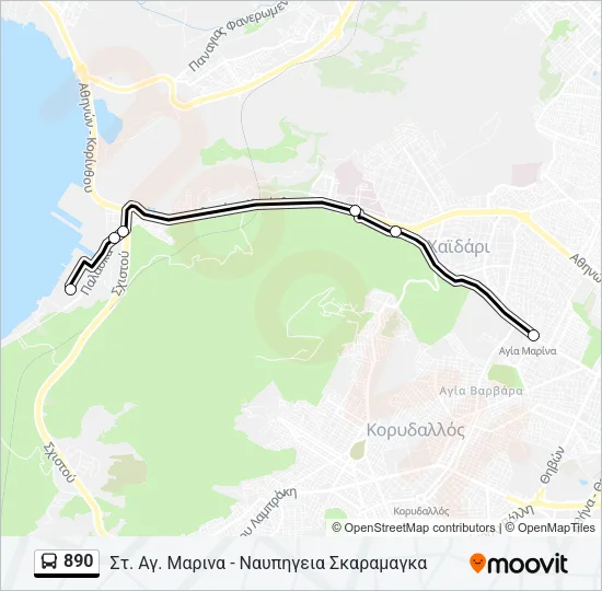 890 Bus Line Map