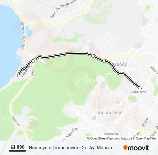 890 Bus Line Map