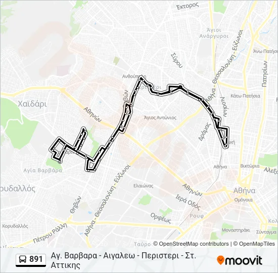 891 Bus Line Map