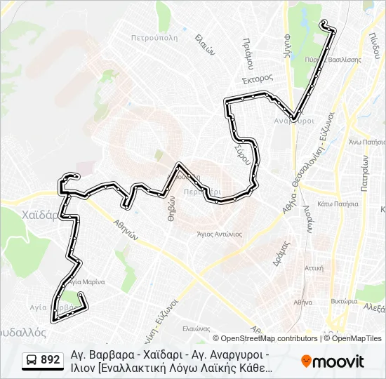 892 Bus Line Map