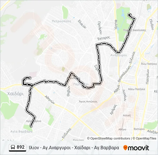892 Bus Line Map