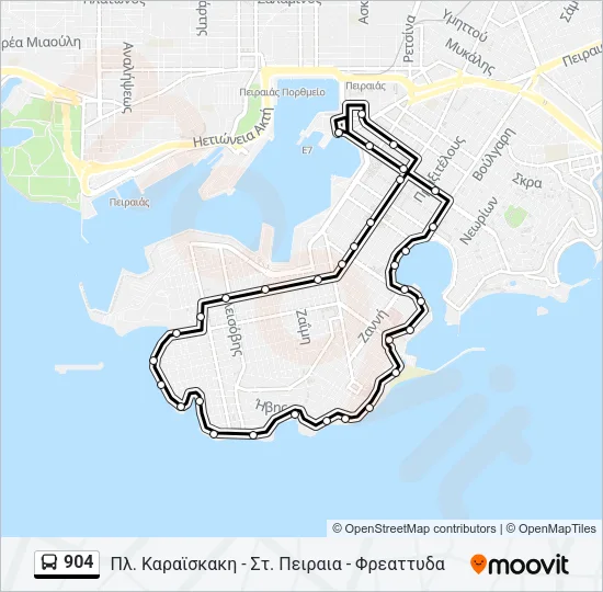 904 Bus Line Map