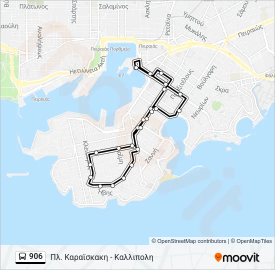 906 Bus Line Map