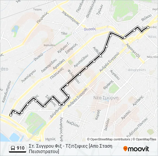 910 Bus Line Map