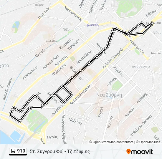 910 Bus Line Map