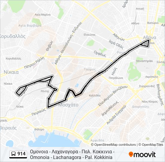 914 bus Line Map