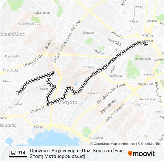 914 Bus Line Map