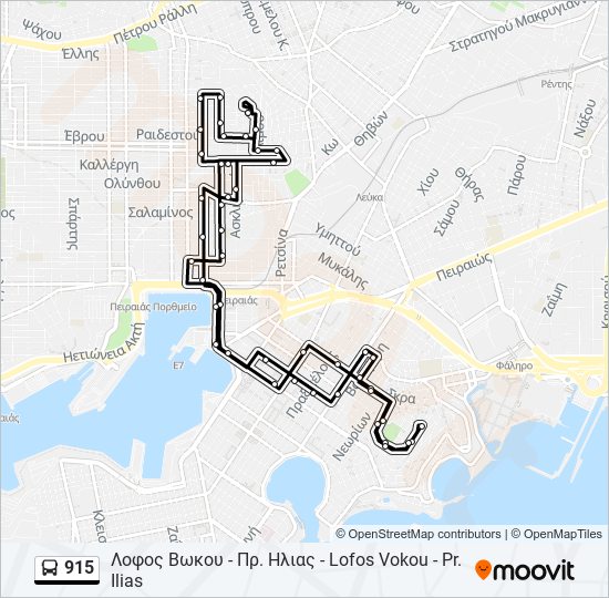 915 bus Line Map