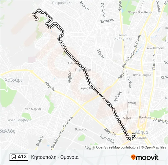 Α13 Bus Line Map
