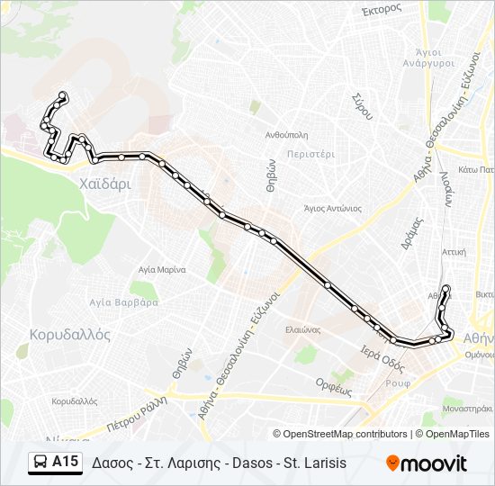 Α15 bus Line Map