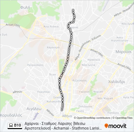 Β10 bus Line Map