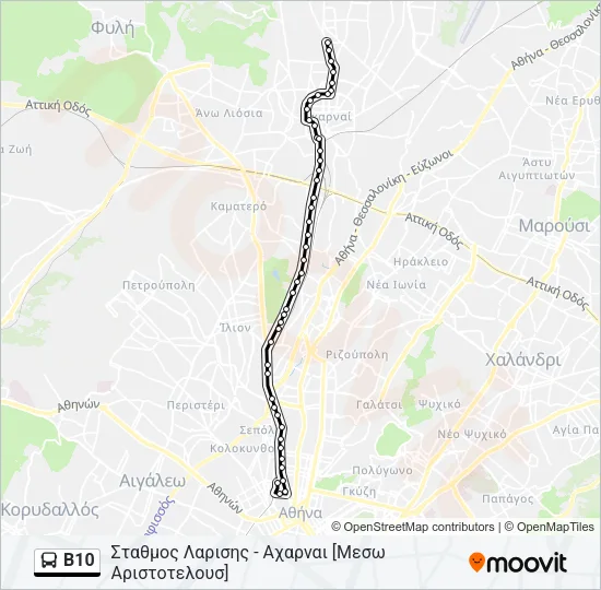Β10 Bus Line Map