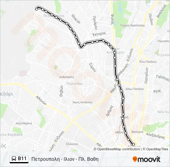 Β11 Bus Line Map