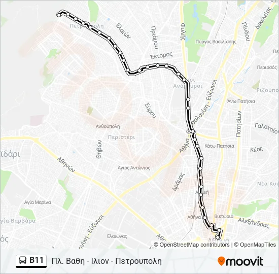 Β11 Bus Line Map