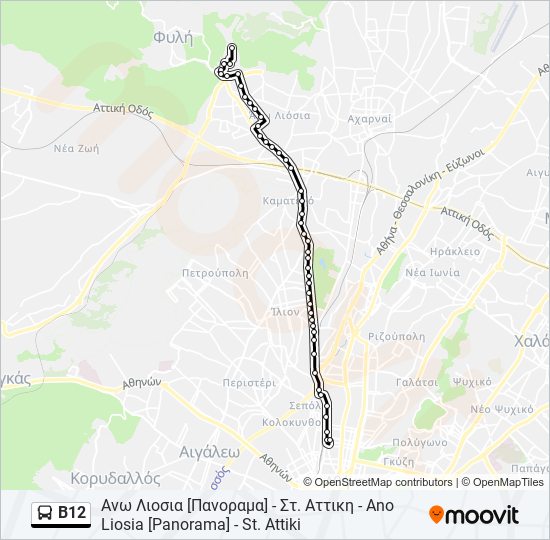 Β12 bus Line Map