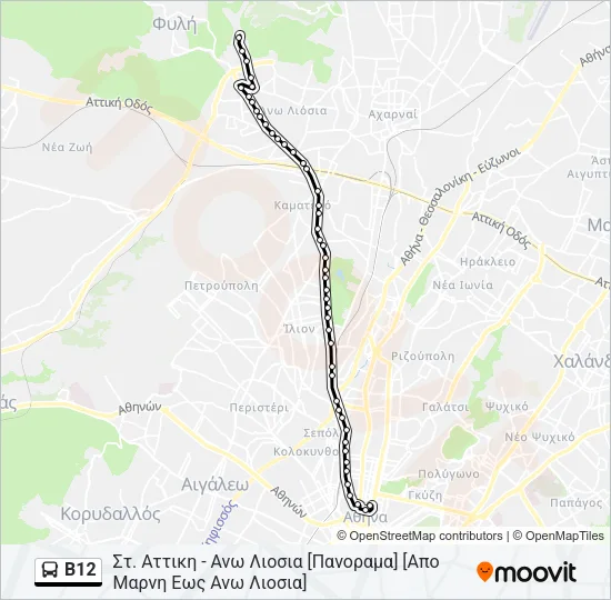 Β12 Bus Line Map