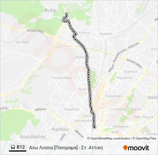 Β12 Bus Line Map