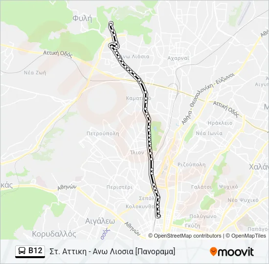 Β12 Bus Line Map