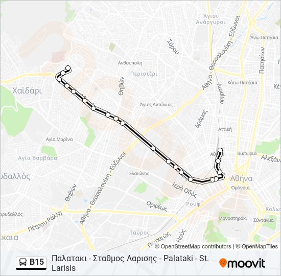 Β15 bus Line Map