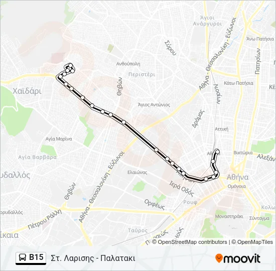 Β15 Bus Line Map