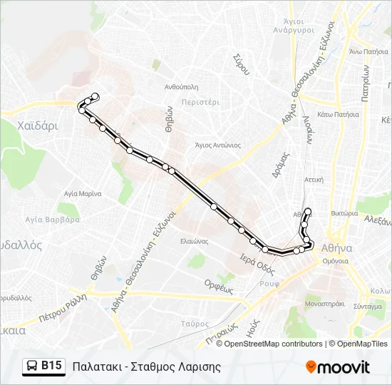 Β15 Bus Line Map