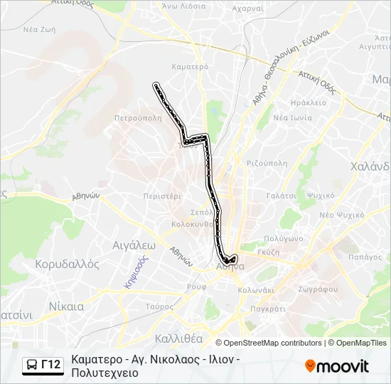 Γ12 Bus Line Map
