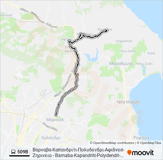 509Β bus Line Map