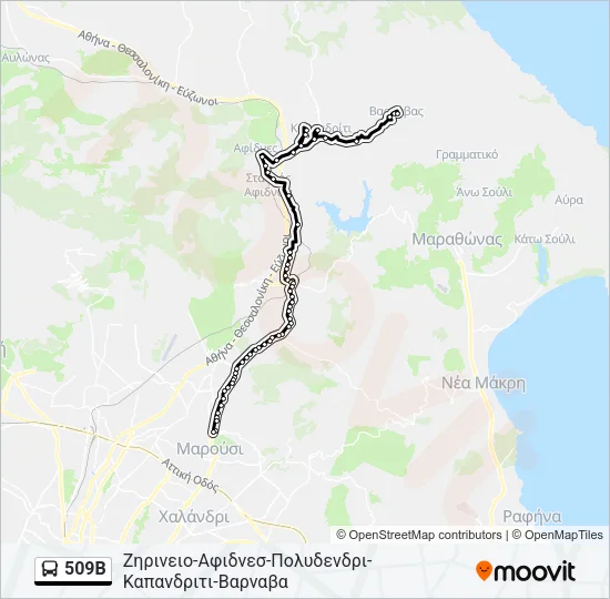 509Β Bus Line Map