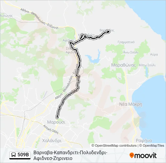 509Β Bus Line Map