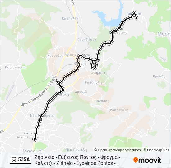 535Α bus Line Map