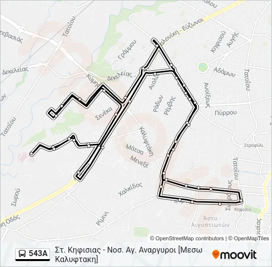 543Α Bus Line Map