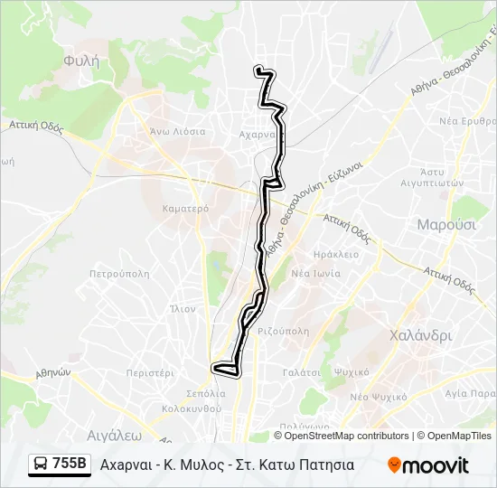 755Β Bus Line Map