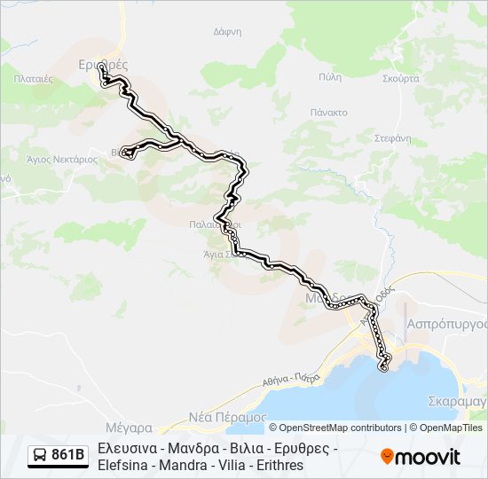 861Β bus Line Map