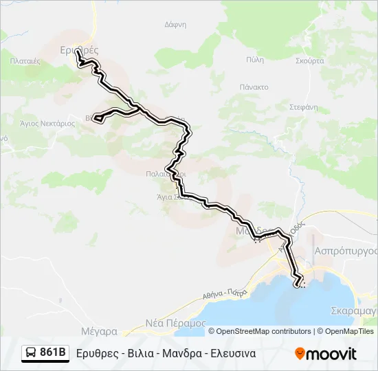 861Β Bus Line Map