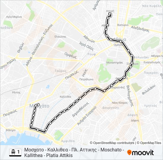 1 Trolleybus Line Map