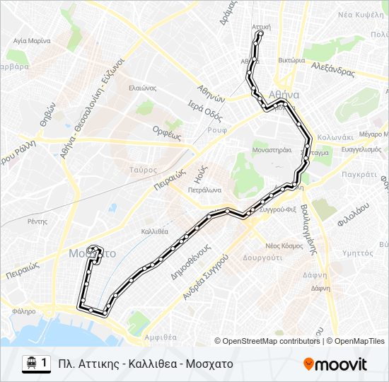 Χάρτης Γραμμής 1 τρόλεϊ