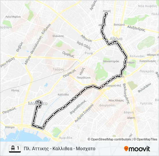 1 Trolleybus Line Map