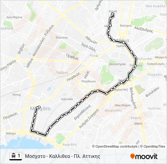 1 Trolleybus Line Map