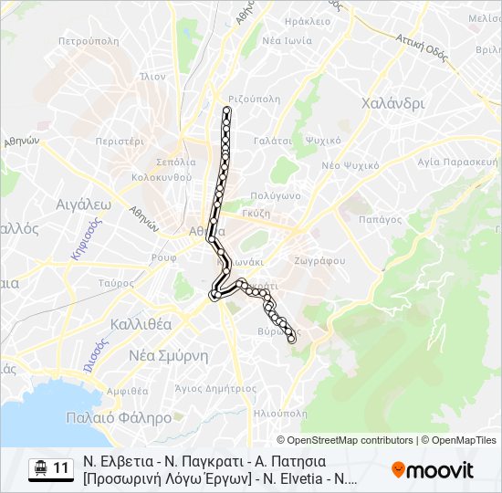 11 Trolleybus Line Map