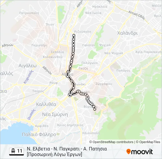 11 Trolleybus Line Map