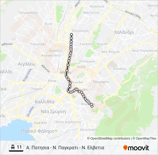 11 Trolleybus Line Map