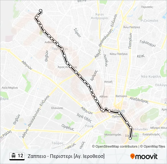 12 Trolleybus Line Map