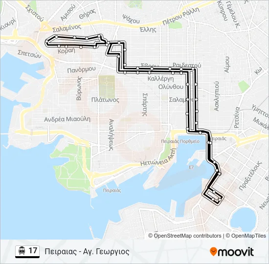 17 Trolleybus Line Map
