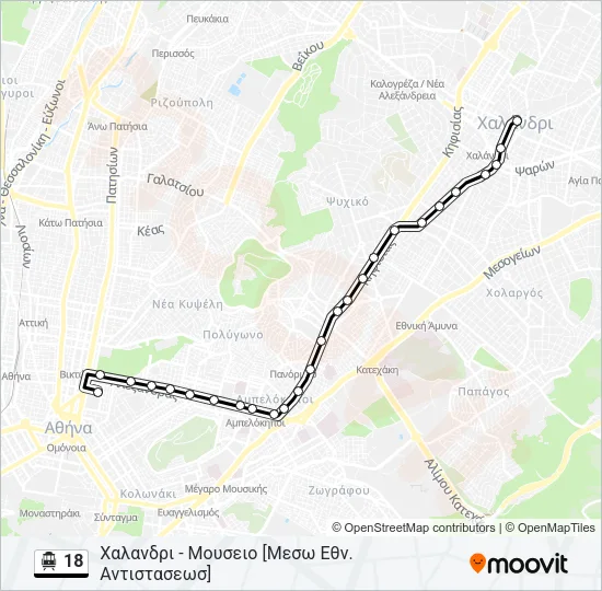 18 Trolleybus Line Map